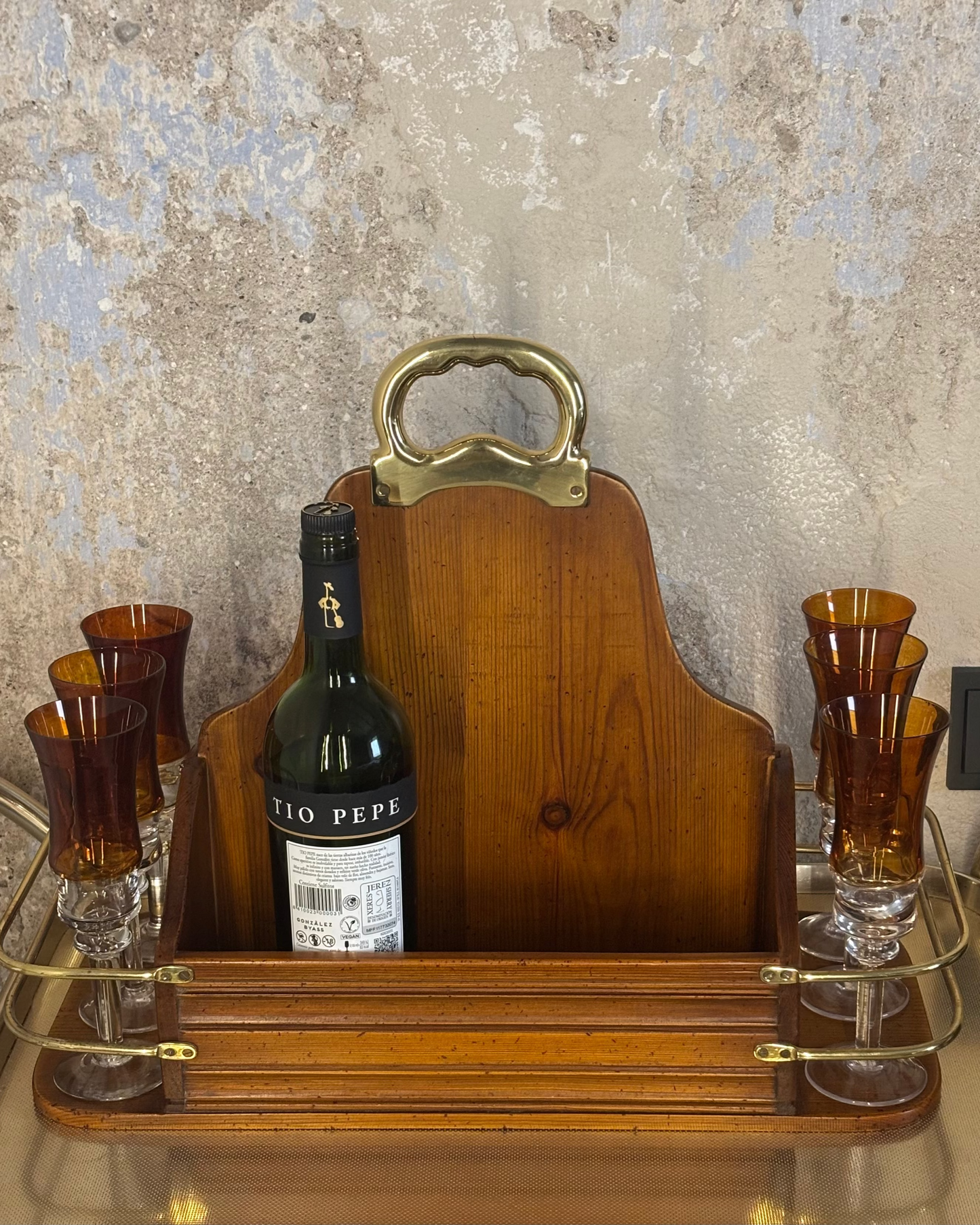 BANDEJA-PORTA BOTELLAS MID CENTURY MARCA VALENTÍ.