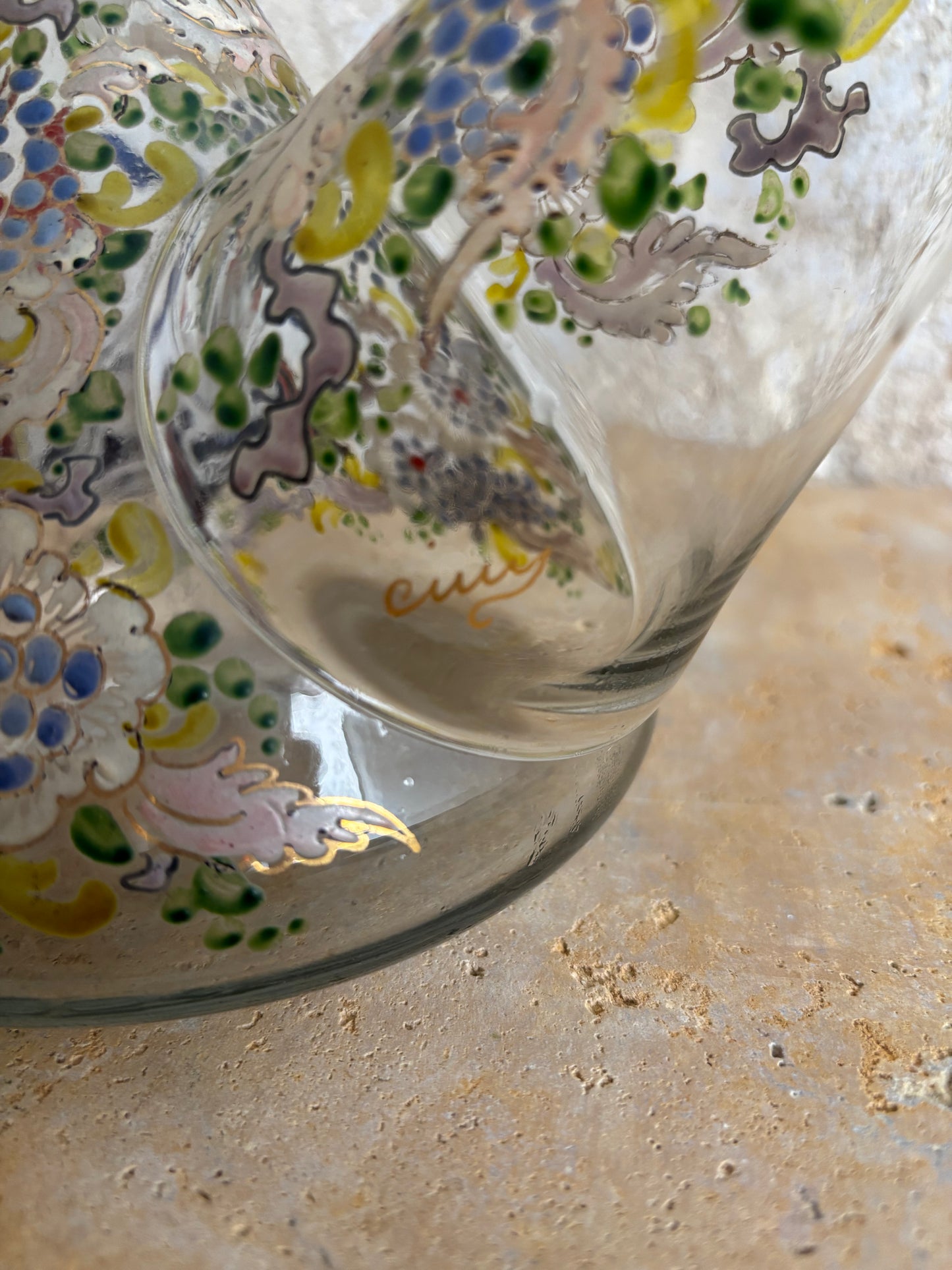 PORRÓN ANTIGUO DE CRISTAL FIRMADO POR CIRERA