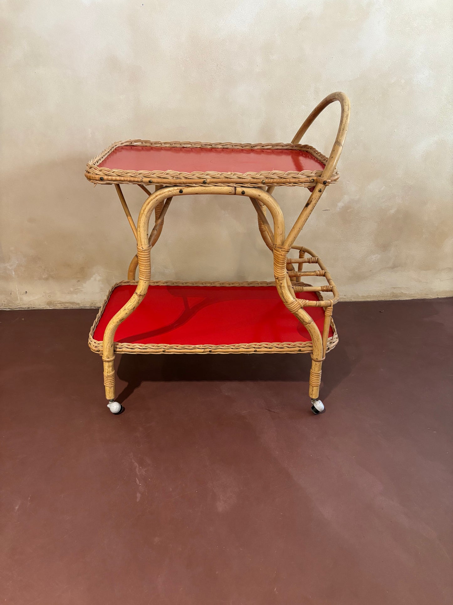 CARRITO-CAMARERA DE BAMBU AÑOS 60.