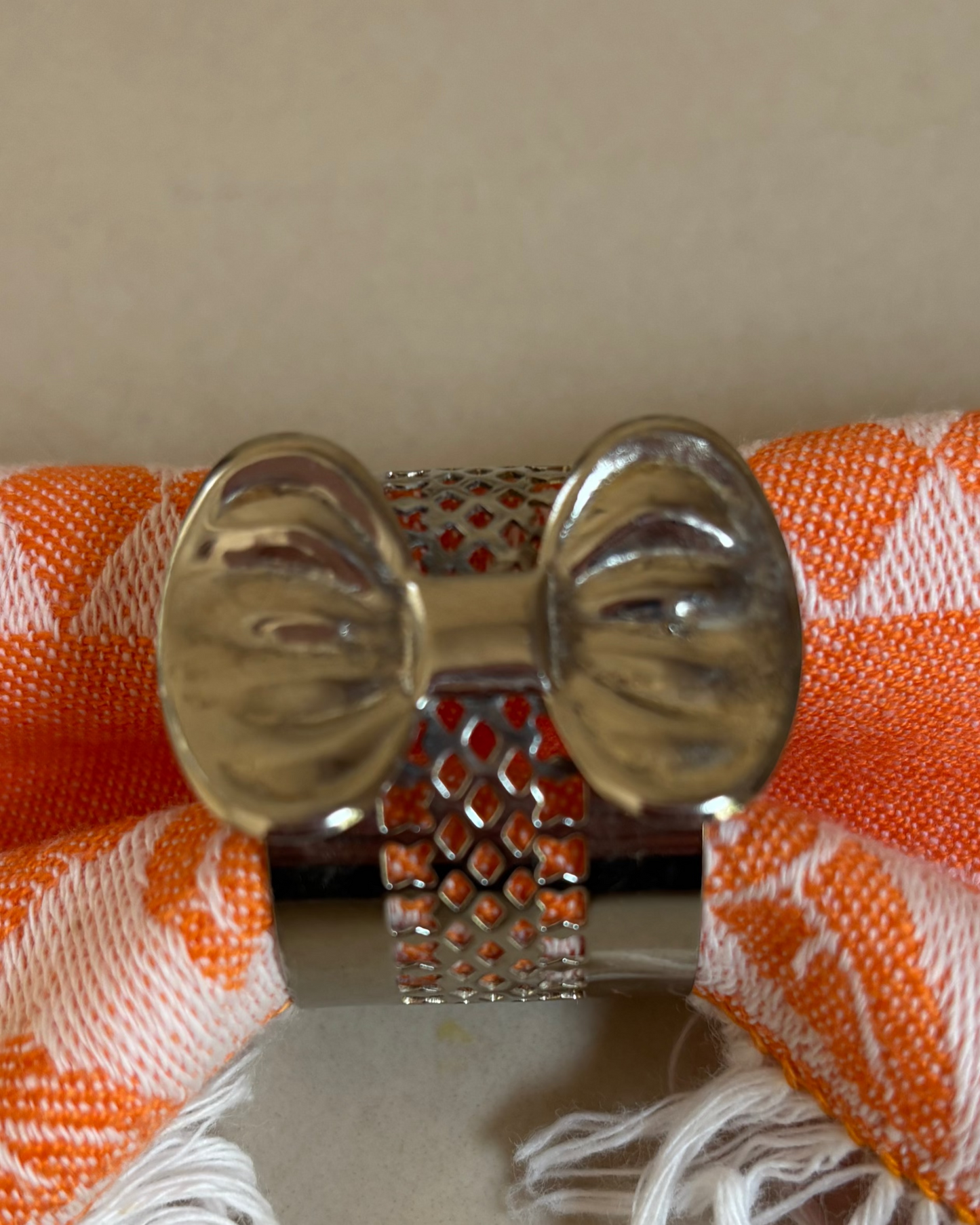 JUEGO DE 6 SERVILLETEROS VINTAGE DE ALPACA.