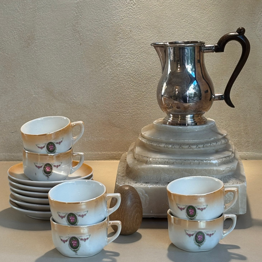 SET DE 6 TAZAS DE CAFE VINTAGE.