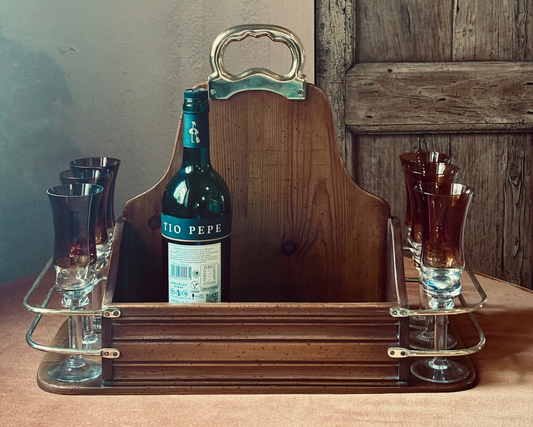 BANDEJA-PORTA BOTELLAS MID CENTURY MARCA VALENTÍ.