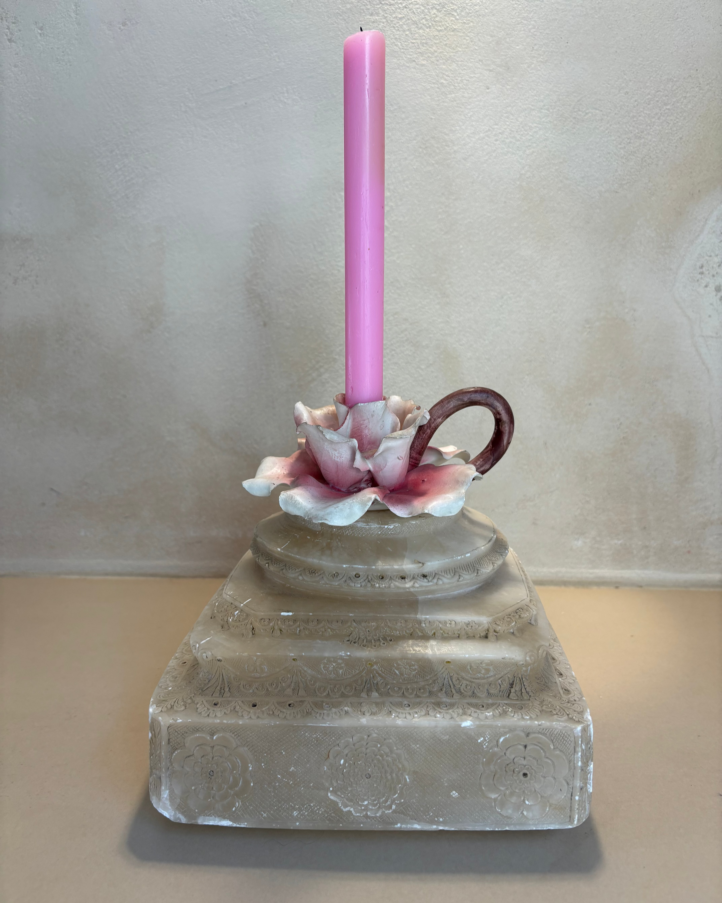 PORTAVELAS VINTAGE DE CAPODIMONTE.