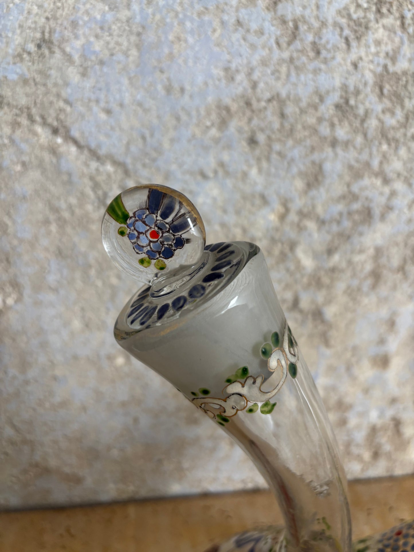 PORRÓN ANTIGUO DE CRISTAL FIRMADO POR CIRERA