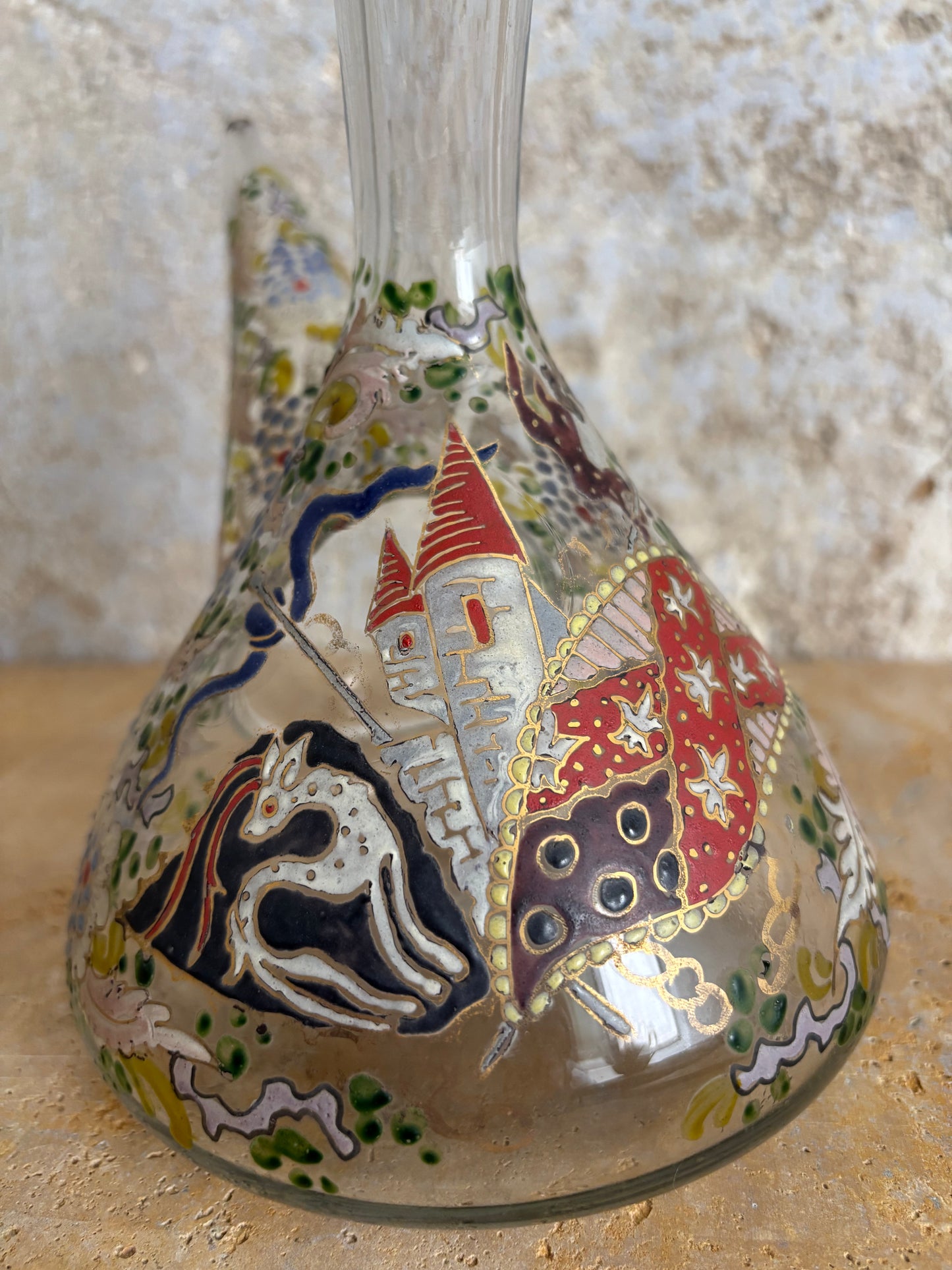 PORRÓN ANTIGUO DE CRISTAL FIRMADO POR CIRERA