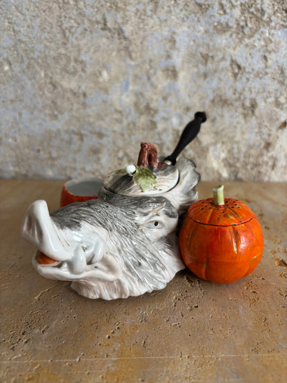 SALSERA-MOSTACERA ANTIGUA PORCELANA.