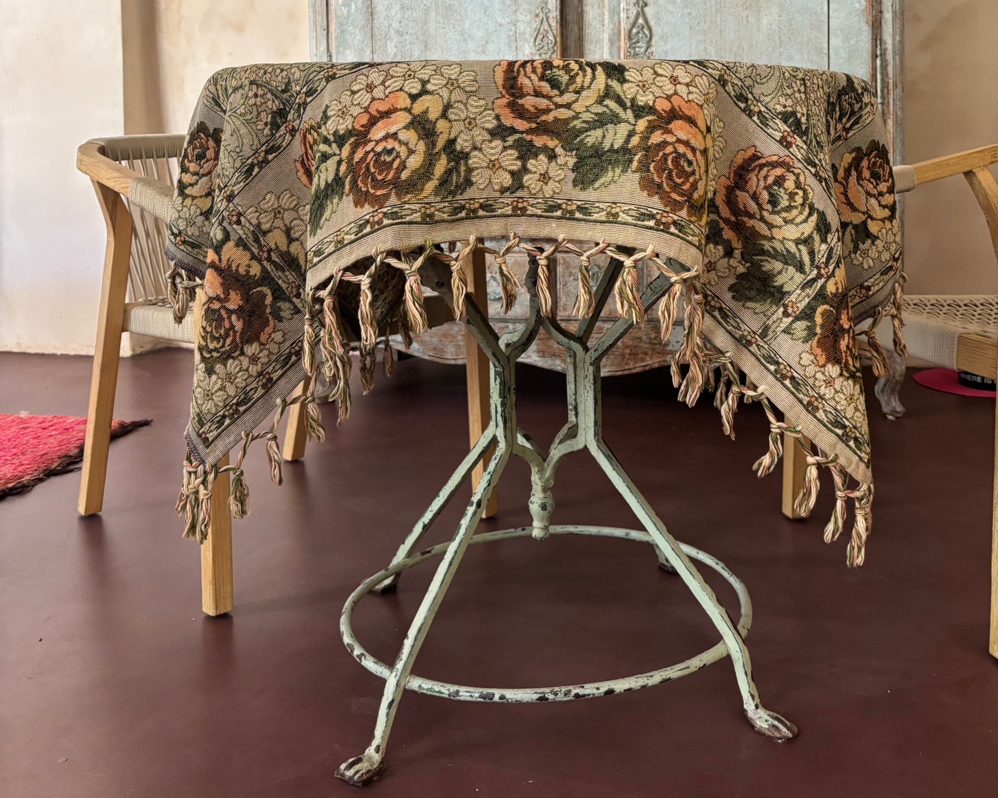 MANTEL DE TELAR MANUAL JACQUARD ANTIGUO