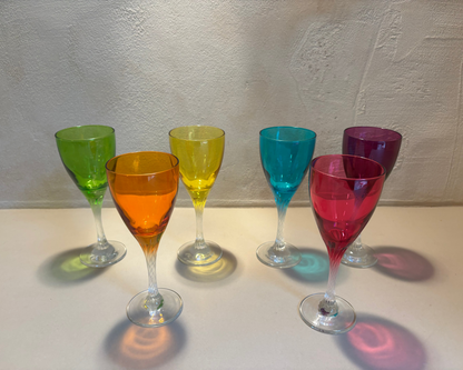 JUEGO DE 6 COPAS DE COLORES 1940s