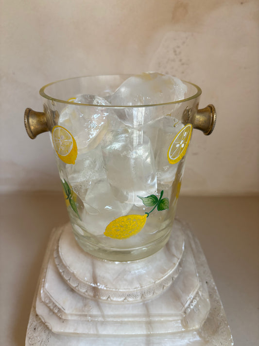 CUBITERA VINTAGE CRISTAL Y ASAS DE LATÓN.