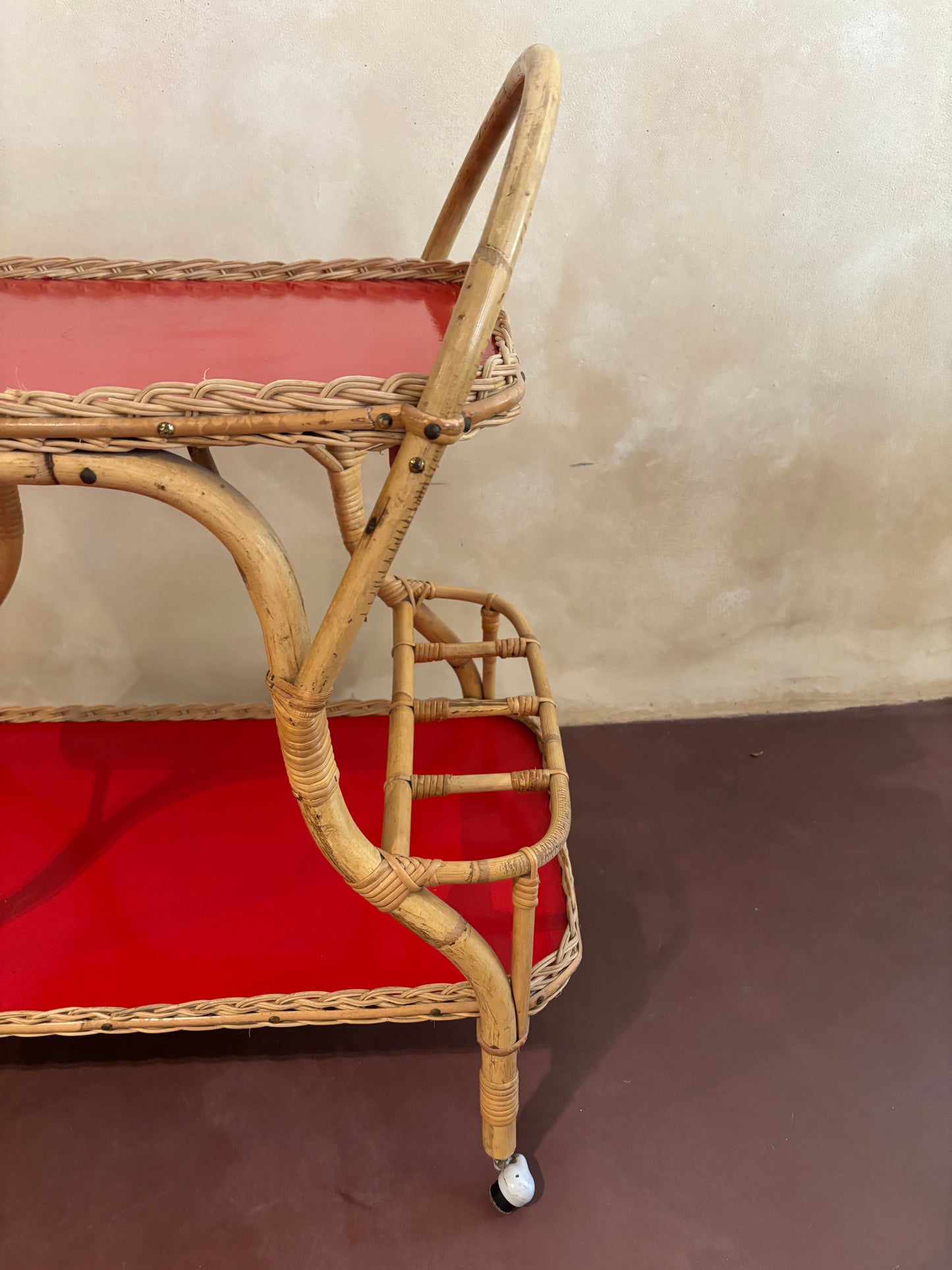 CARRITO-CAMARERA DE BAMBU AÑOS 60.