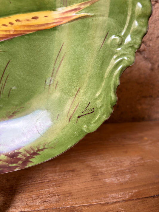 FUENTE EN PORCELANA ANTIGUA DE LIMOGES.