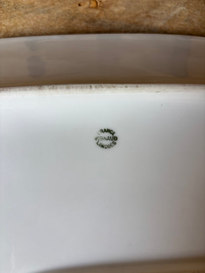 FUENTE EN PORCELANA ANTIGUA DE LIMOGES.