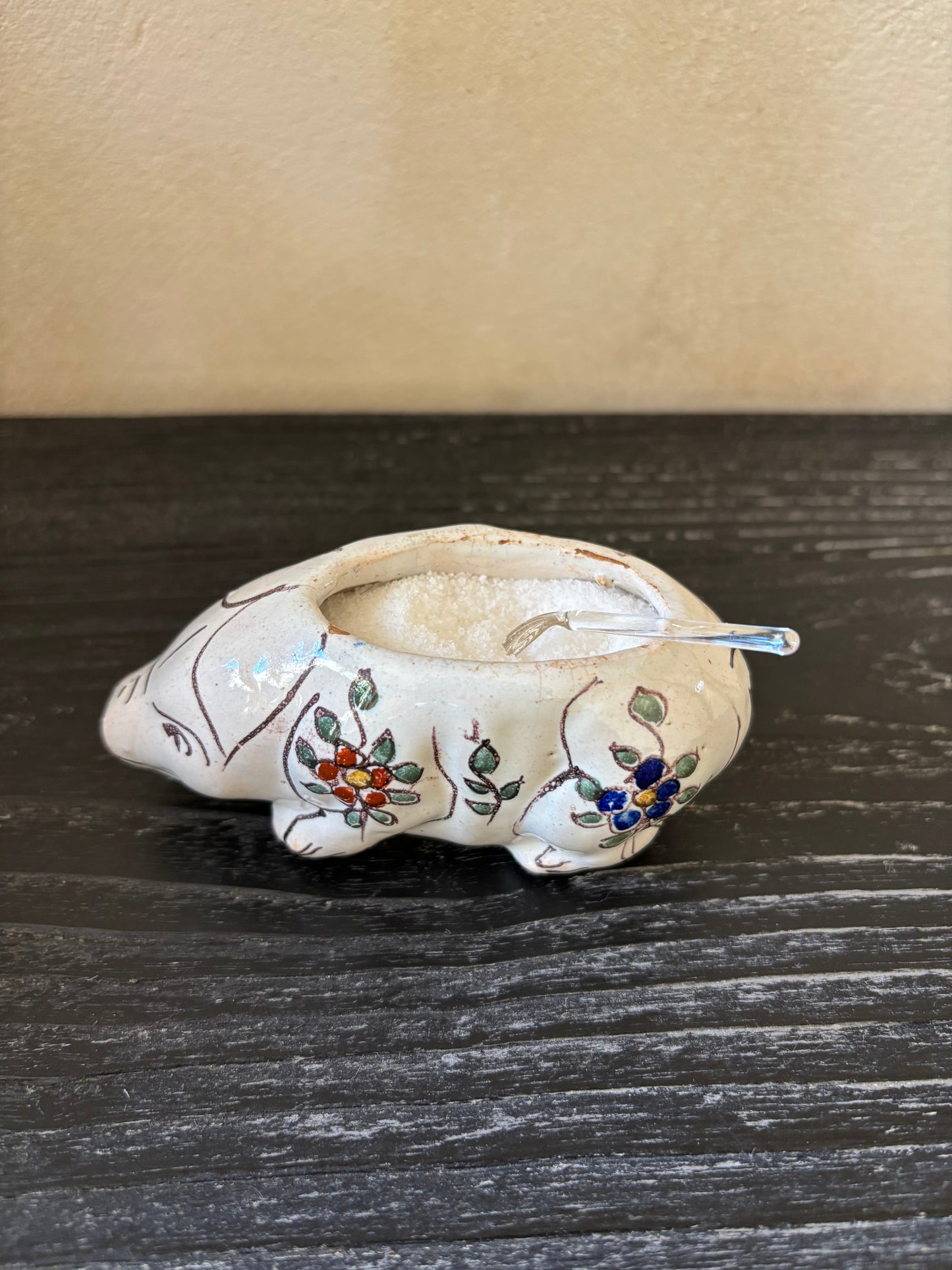 ANTIGUO SALERO DE PELLIZCO EN  LOZA