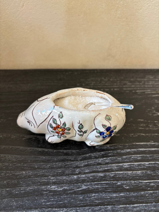 ANTIGUO SALERO DE PELLIZCO EN  LOZA