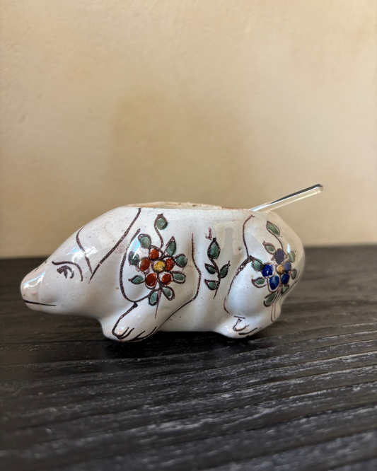 ANTIGUO SALERO DE PELLIZCO EN  LOZA