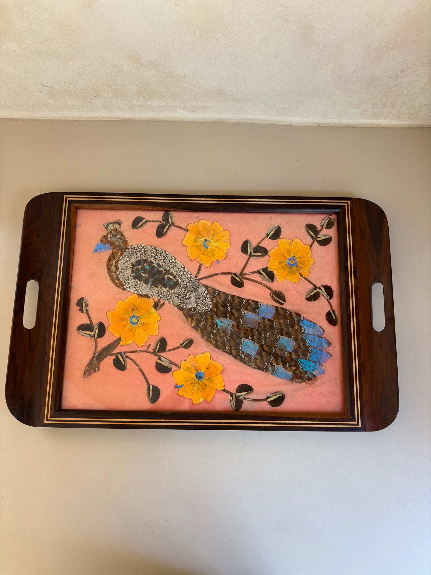 BANDEJA VINTAGE DE ALAS DE MARIPOSAS.