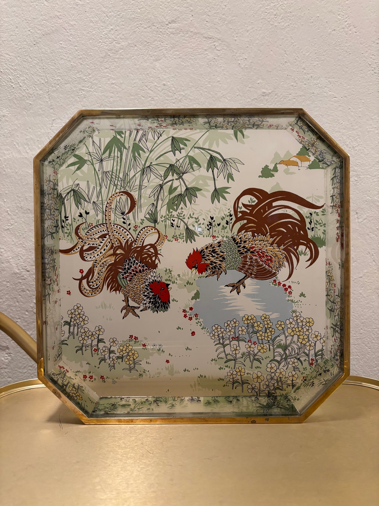 BANDEJA VINTAGE EN METACRILATO ESTAMPADO.