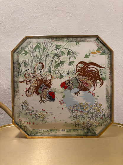 BANDEJA VINTAGE EN METACRILATO ESTAMPADO.