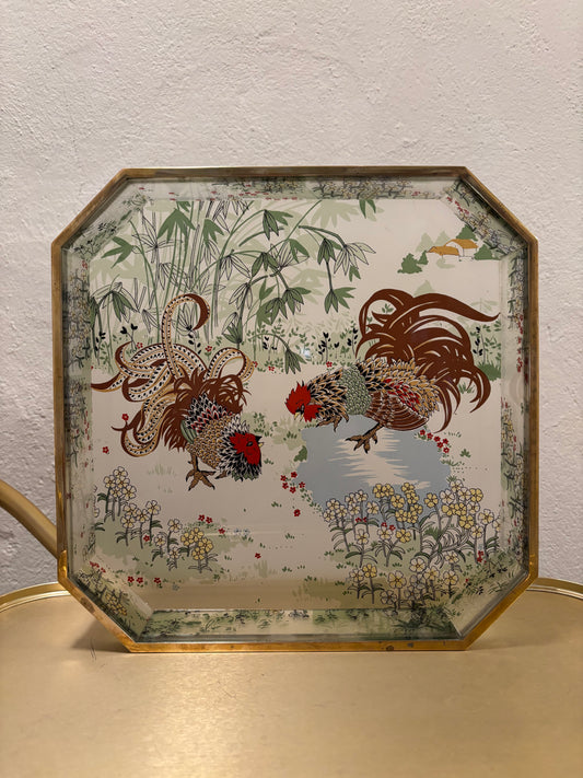 BANDEJA VINTAGE EN METACRILATO ESTAMPADO.