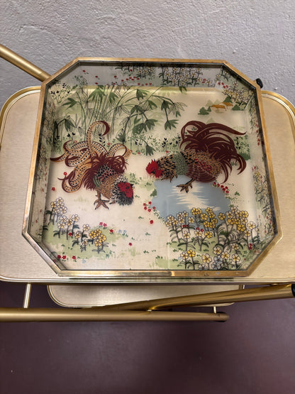 BANDEJA VINTAGE EN METACRILATO ESTAMPADO.