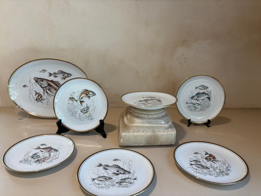 VAJILLA VINTAGE PARA PESCADO.