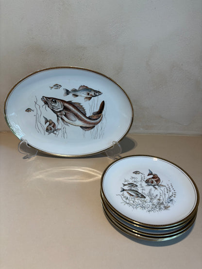 VAJILLA VINTAGE PARA PESCADO.