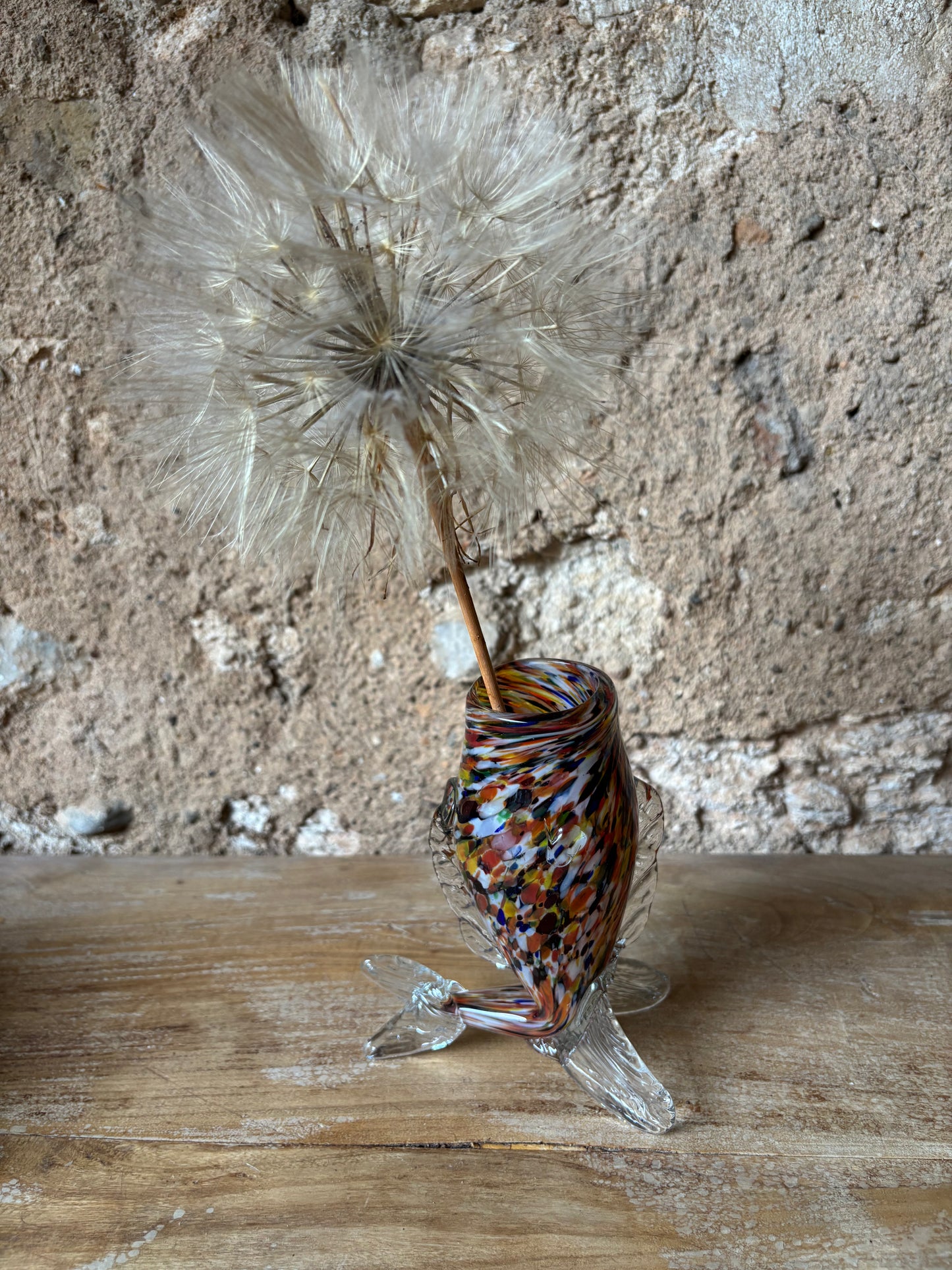 JARRON DE CRISTAL DE MURANO VINTAGE FORMA DE PEZ.