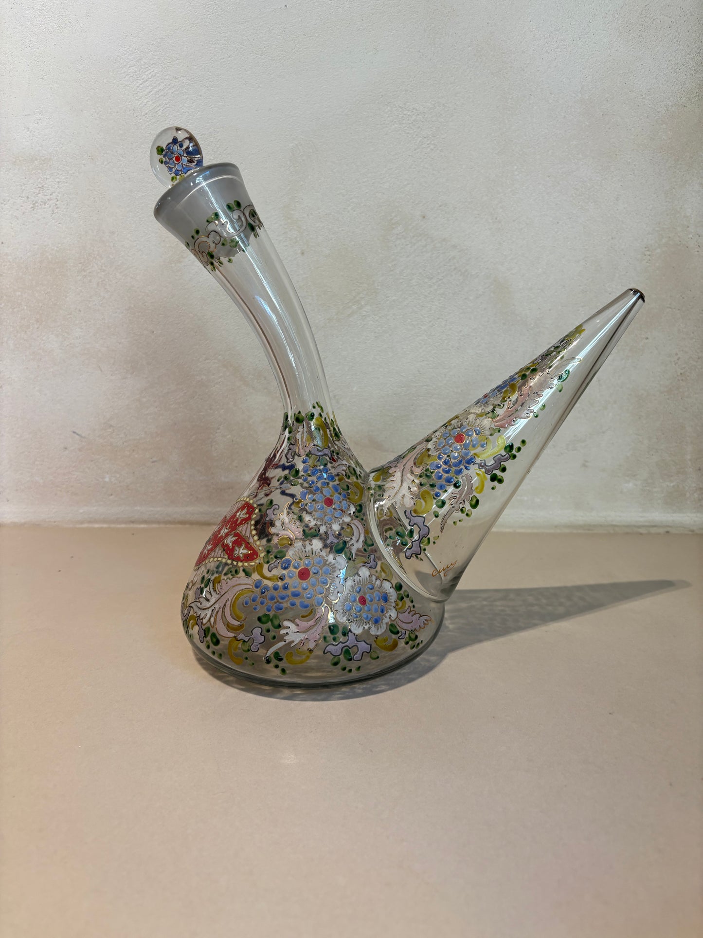 PORRÓN ANTIGUO DE CRISTAL FIRMADO POR CIRERA