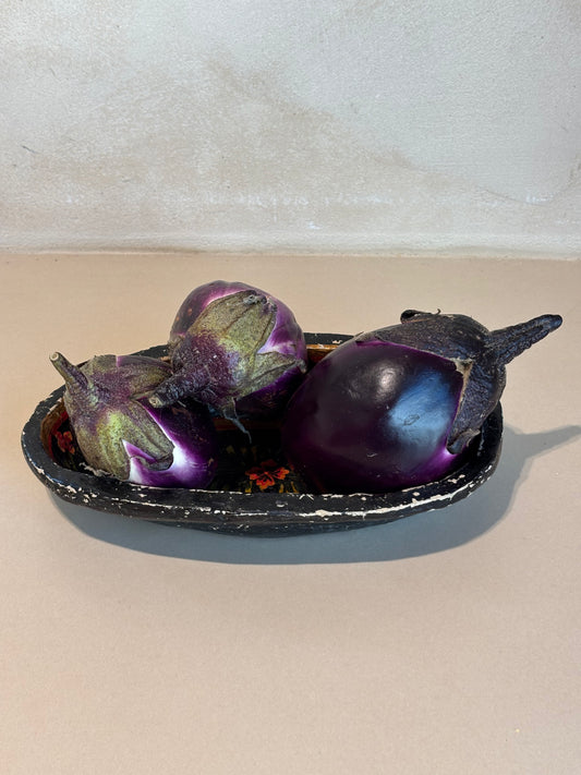 CUENCO ANTIGUO EN PAPEL MACHÉ.