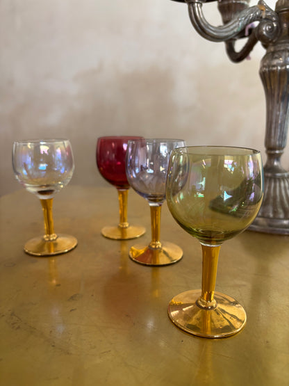 COPAS DE CRISTAL ANTIGUO VINO DULCE.