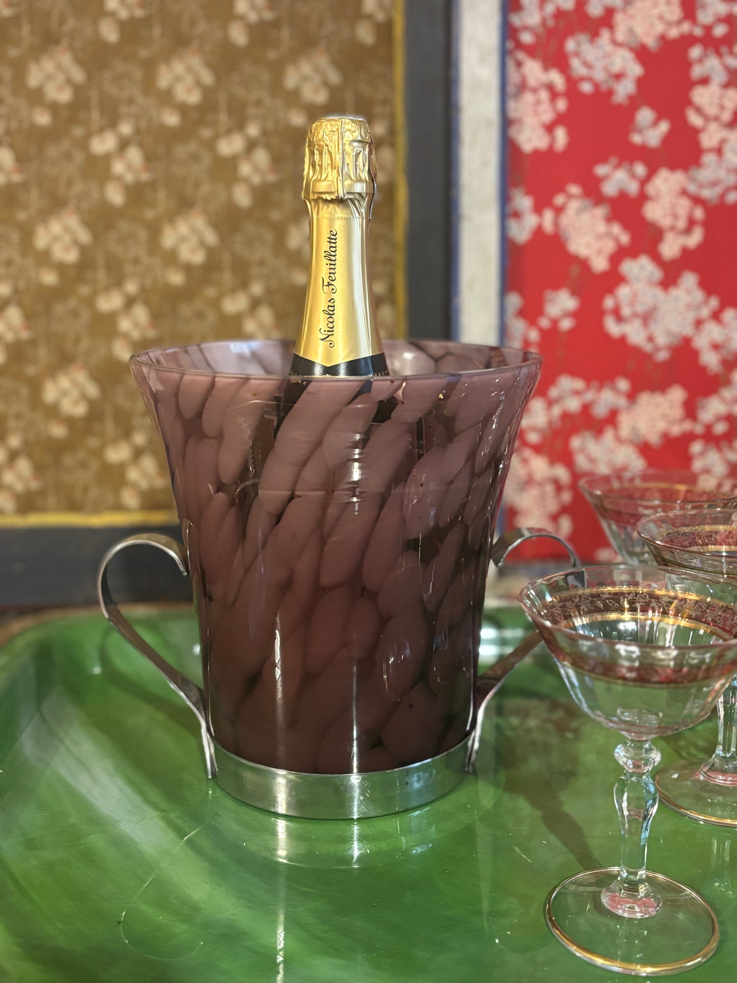 CUBITERA ART DECO EN CRISTAL DE  MURANO