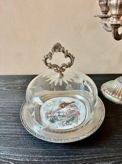 QUESERA MID-CENTURY EN CRISTAL.