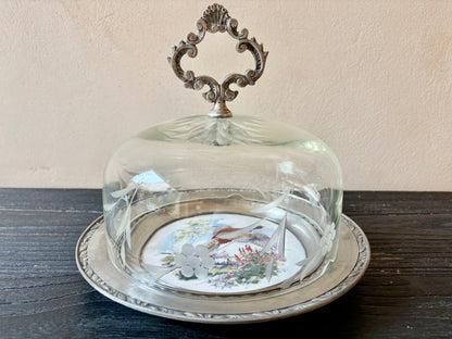 QUESERA MID-CENTURY EN CRISTAL.