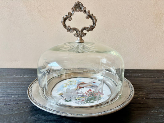 QUESERA MID-CENTURY EN CRISTAL.