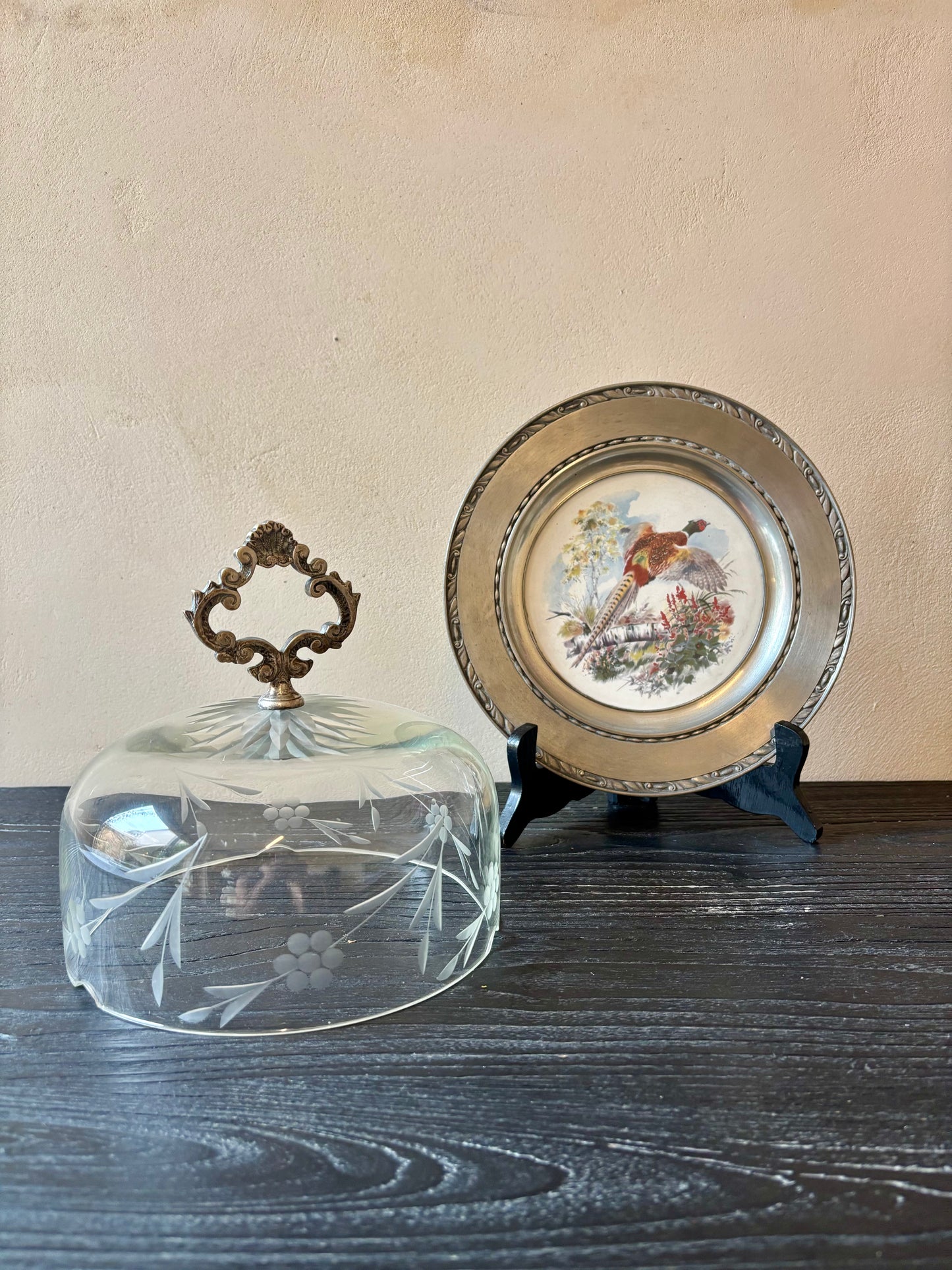 QUESERA MID-CENTURY EN CRISTAL.