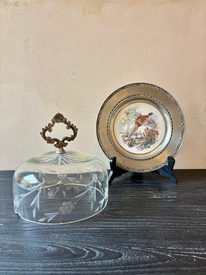 QUESERA MID-CENTURY EN CRISTAL.