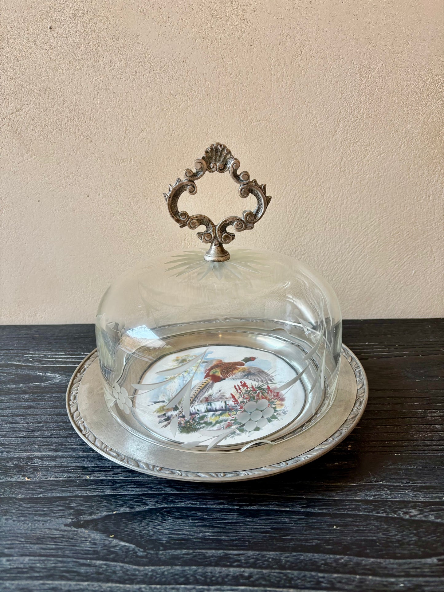 QUESERA MID-CENTURY EN CRISTAL.