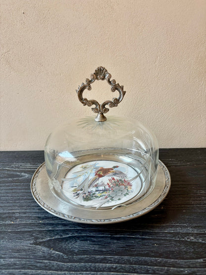 QUESERA MID-CENTURY EN CRISTAL.