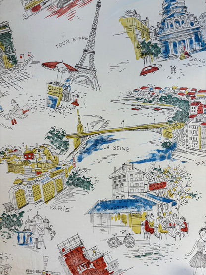 BANDEJA RAFIA ESTAMPADO PARISINO.