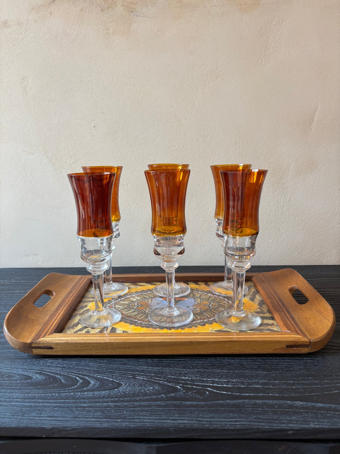 BANDEJA VINTAGE DE ALAS DE MARIPOSAS.