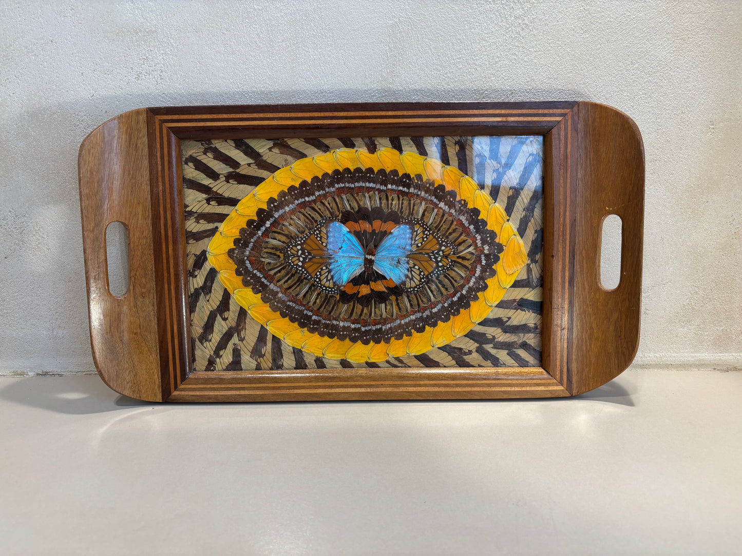 BANDEJA VINTAGE DE ALAS DE MARIPOSAS.